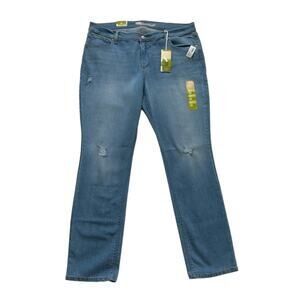 Old Navy Jeans Sweetheart Light Wash Distressed Straight Tapered Leg Size 16 NEW